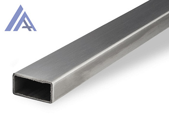 Трубы нержавеющие электросварные ЭСВ прямоугольные 100х50х3 шлиф имп ASTM A554, длина 6 м, марка AISI 304 (08Х18Н10)